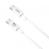 Cablu Date si Incarcare USB-C - USB-C XO Design NB-Q190A, 60W, 1m, Alb
