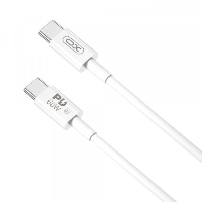 Cablu Date si Incarcare USB-C - USB-C XO Design NB-Q190A, 60W, 1m, Alb foto