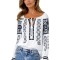 Bluza tip ie traditionala dama DEC, alb pur/gri , marimea 3XL