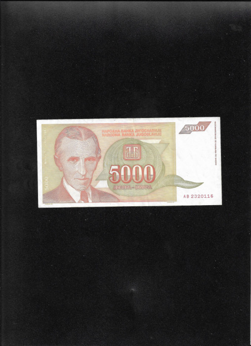 Iugoslavia Yugoslavia 5000 5.000 dinara dinari 1993 seria2320116