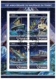 GUINEEA 2017 - Titanic, aniv. 105 ani /set complet - colita + bloc, Stampilat