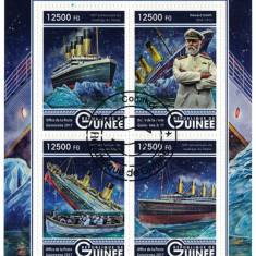 GUINEEA 2017 - Titanic, aniv. 105 ani /set complet - colita + bloc