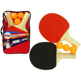 Set rachetă de ping-pong cu 3 mingi - 25 x 15 x 2 cm