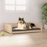 VidaXL Pat pentru c&acirc;ini, 95,5x65,5x28 cm, lemn masiv de pin