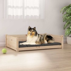 vidaXL Pat pentru c&acirc;ini, 95,5x65,5x28 cm, lemn masiv de pin