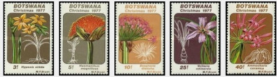 Botswana 1977 - Craciun, flori, serie neuzata foto