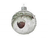 Glob Branch w pinecone, Decoris, &Oslash;8 cm, sticla, transparent