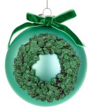 Cumpara ieftin Set 8 globuri brad Craciun sticla verde Wreath &Oslash; 10 cm