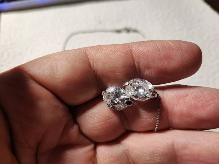 Lant vintage argint cu cubic zirconia