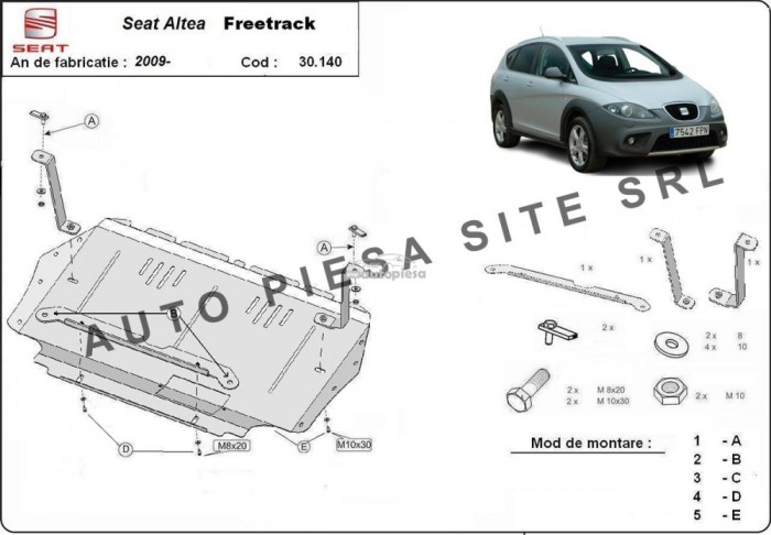 Scut metalic motor Seat Altea 1.2 / 1.4 / 1.6TDI fabricat incepand cu 2008 APS-30,140