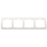 Rama Comtec Eco MF0012-06061, 4 posturi, alb, pentru priza / intrerupator