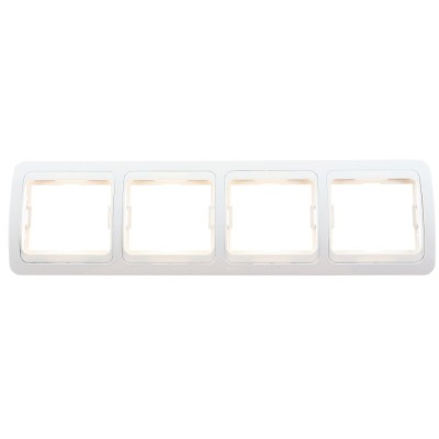 Rama Comtec Eco MF0012-06061, 4 posturi, alb, pentru priza / intrerupator foto