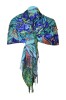 Fular tip esarfa pictata 2, Dacali, casmir ,11 albastru/verde, Marime universala