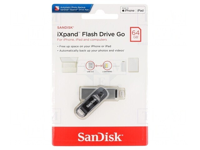 Stick USB 3.0 64GB cu Mufă Apple Lightning și USB A