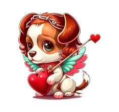 Sticker decorativ Catelus, Multicolor, 57 cm, 3531ST foto