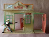 Figurina cowboy 7,5 cm Papo fatada cladire Saloon 20 cm usi mobile jucarie L7 T2
