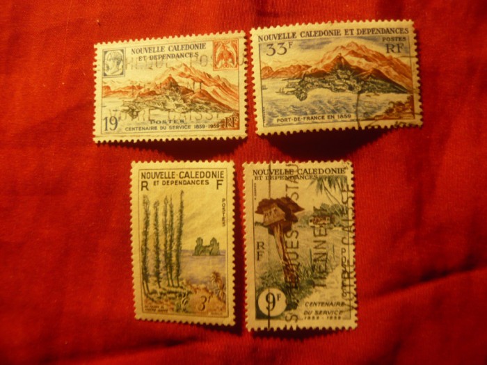 Set 4 timbre timbre Noua Caledonie -1960 Peisaje , stampilate