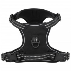 vidaXL Ham pentru c&acirc;ini cu dungi reflectorizante reglabil, negru, XL 4013375