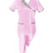 Costum Medical Pe Stil, Roz deschis cu Elastan Cu Paspoal si Garnitură Stil Japonez, Model Nicoleta - 4XL, M