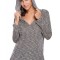 BL753-61 Bluza tricotata, larga, cu decolteu in V si gluga
