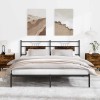 VidaXL Cadru de pat fără saltea Stejar afumat 183x213cm Lemn prelucrat