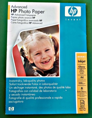 HP Hartie fotografica A4 25 buc lucioase Elvetia Photo Paper 250 gr/m2 sigilat foto