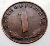 B.106 GERMANIA 1 REICHSPFENNIG 1939 D, Europa, Bronz