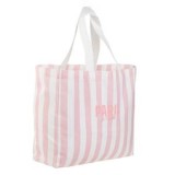 Sacosa textila cu dungi roz, 46x13x39cm, CMCLASS