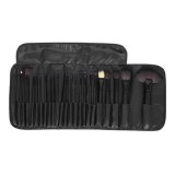 Cumpara ieftin Set 24 pensule machiaj cu peri sintetici, gentuta depozitare, colectie completa pentru machiaj profesional, negru