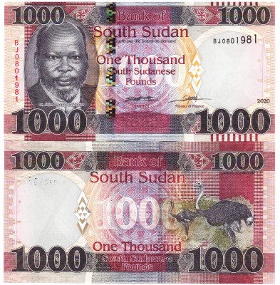 Sudanul de Sud 1 000 Pounds 2020 P-17 UNC foto