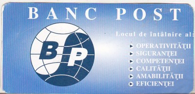bnk cld Calendar de buzunar 1996 Banc Post foto