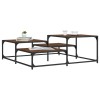 Masuta cafea Gossi, 107x107x40cm, stejar maro, lemn prelucrat si metal, patrata, living, design modern
