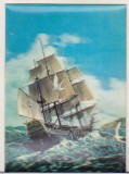 Bnk cp Carte postala 3D - Corabie pe mare, Necirculata, Printata