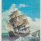 bnk cp Carte postala 3D - Corabie pe mare