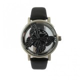 Cumpara ieftin Ceas Dama Matteo Ferari Black Butterfly MFF3199, Argintiu, Cadran Negru Fluture, Curea Piele Neagra, Quartz, 38mm