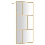 Cumpara ieftin Paravan dus walk-in, auriu, 80x195 cm, sticla ESG transparenta