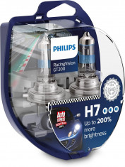 SET 2 BECURI FAR H7 55W 12V RACING VISION GT200 PHILIPS foto