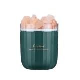 Umidificator AromaCrystal, cu ultrasunete, portabil, cu cristale de sare, difuzor aroma, 400 ml, Verde, Oem