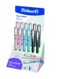 DISPLAY STILOU PINA COLADA, 12 BUC ASORTATE (4 GRI, 4 ROZ, 4 MOV), Pelikan