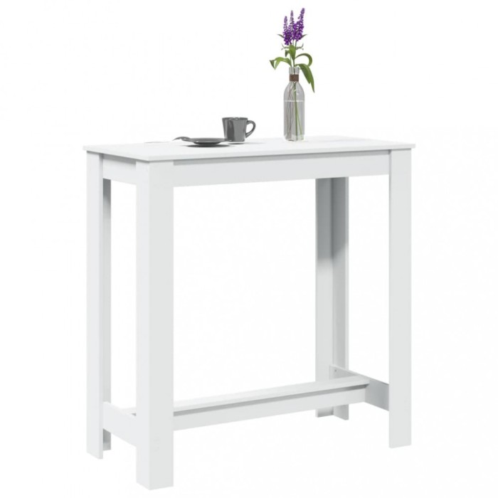 vidaXL Masă de bar, alb, 102x50x103,5 cm, lemn prelucrat 854409