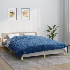 vidaXL Patura cu greuta?i, albastru, 220x235 cm, 11 kg, textil foto