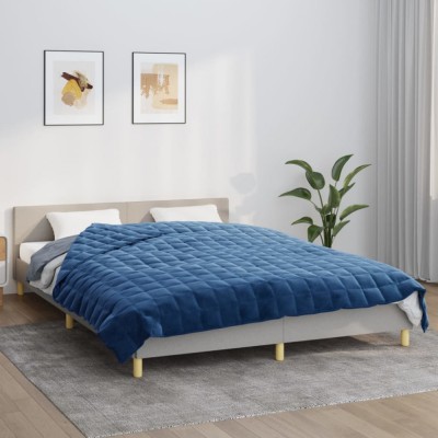 vidaXL Pătură grea, albastru, 220x230 cm, 15 kg, material textil foto