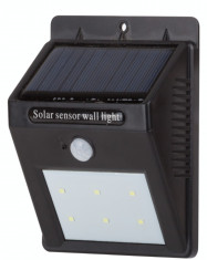 Lampa led de perete cu incarcare solara si senzor de miscare, Evotools, 1 W, protectie IP 65, 6000K foto
