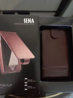 Husa piele naturala Sena Hampton Flip pentru iphone 4 si 4s - noua foto