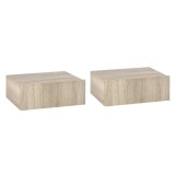 Set de 2 Noptiere Suspendate pentru Dormitor, Noptiere Moderne cu Fixare la Perete, din Lemn 40x30x15cm HOMCOM | Aosom RO