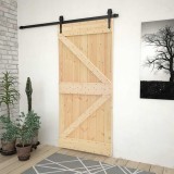 Ușă glisantă cu set feronerie, 80 x 210 cm, lemn masiv de pin