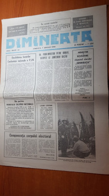 ziarul dimineata 7 aprilie 1990-petre roman la bacau,mitingul F.S.N foto