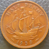 Moneda istorica HALF PENNY - Marea Britanie/ ANGLIA, anul 1939 *cod 5241, Europa