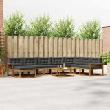 vidaXL Set de canapele de exterior cu pernă 9 pcs Natural și Antracit 3368025