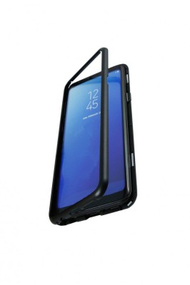 Husa Magnetic Case 360&amp;deg; ultra subtire pentru Iphone XS MAX, sticla doar pe spate, Negru foto